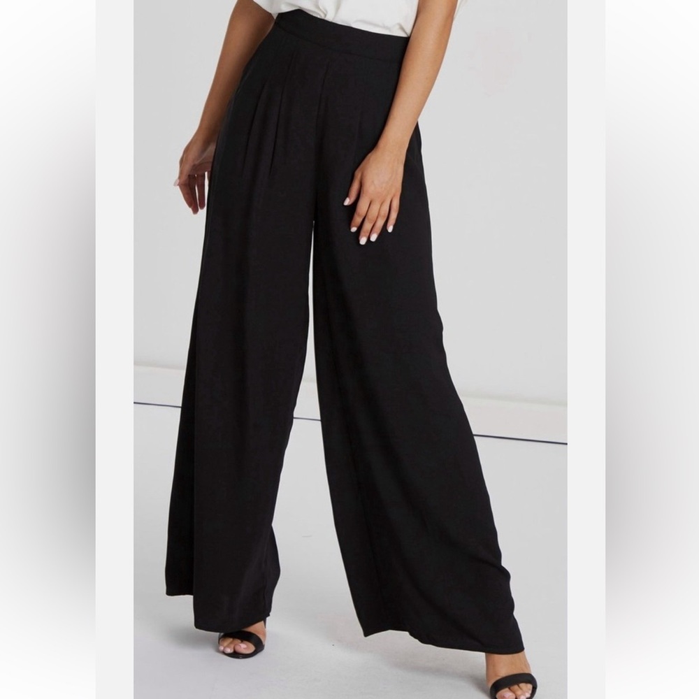 CARMEN MARC VALVO Black Wide Leg pants size 8 - Picture 3 of 7